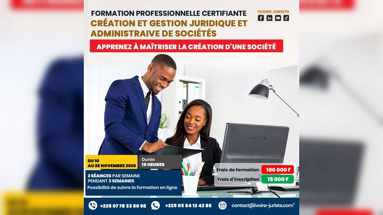 FORMATION : Création et gestion de société