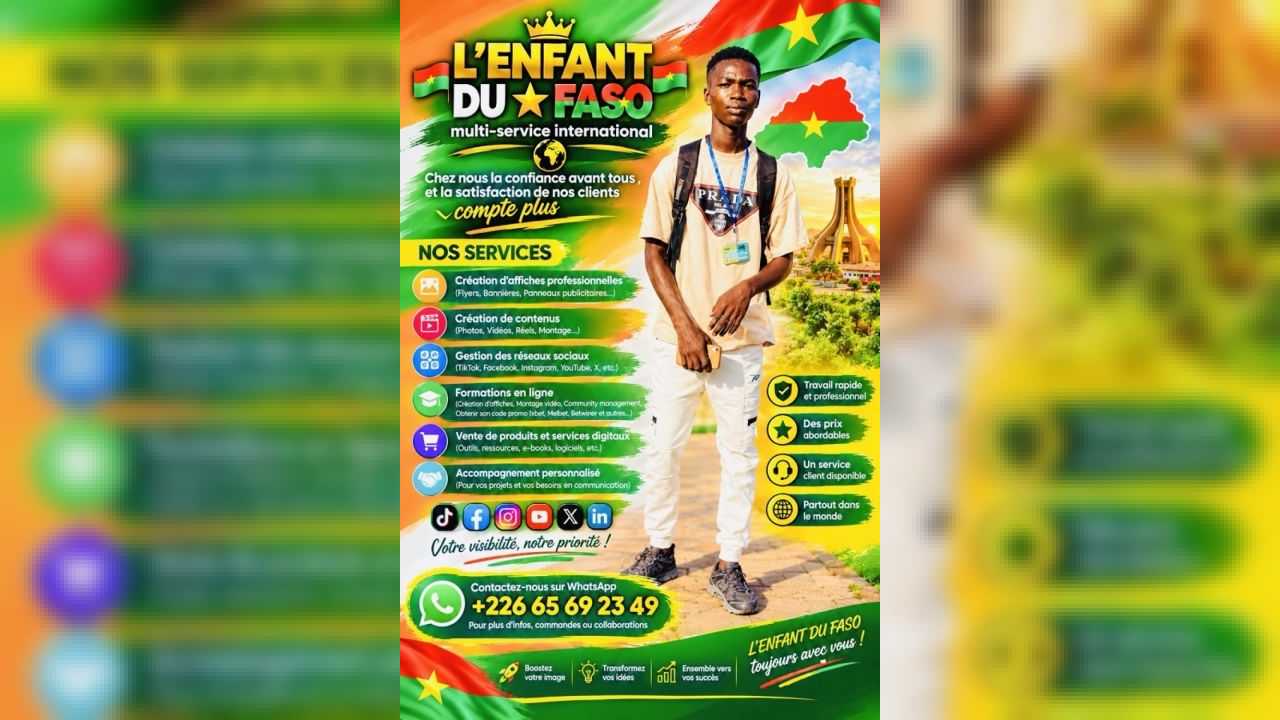 création de compte monétiser , Affiche , logos etc