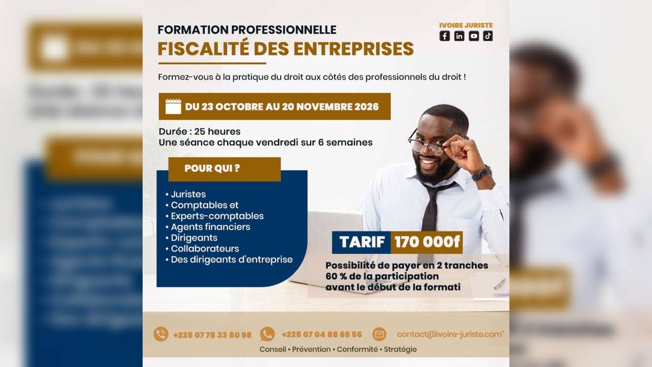 FORMATION CERTIFIANTE :  Fiscalité des entreprises