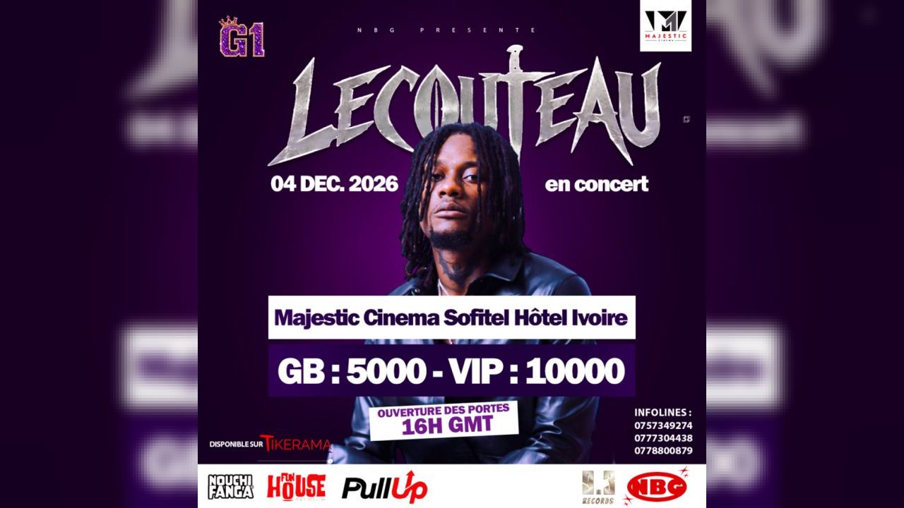 LE COUTEAU EN CONCERT AU MAJESTIC C S HOTEL IVOIRE