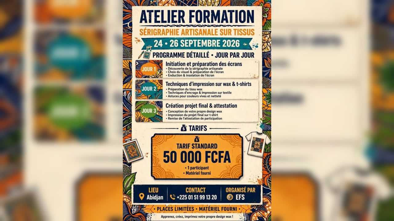 Atelier de formation sérigraphie artisanale