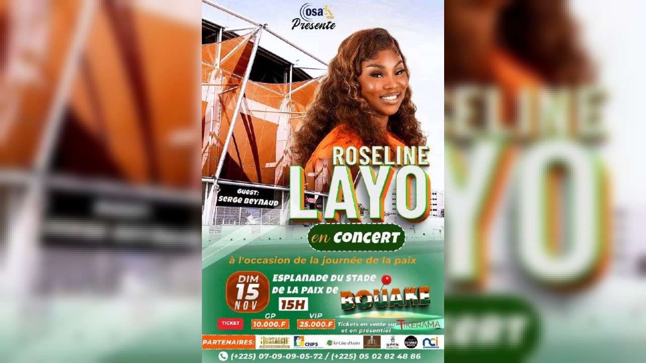 CONCERT LIVE DE ROSELINE LAYO À BOUAKÉ